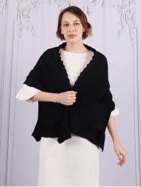 Ribbed Knitted Shawl